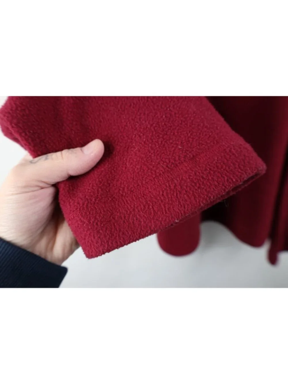 Vintage 90s J Crew Mens Size Large Faded Blank Boxy Fit Fleece Sweater Red USA